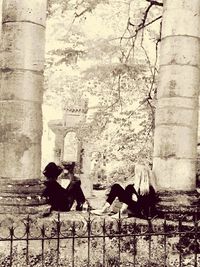 Men sitting outdoors