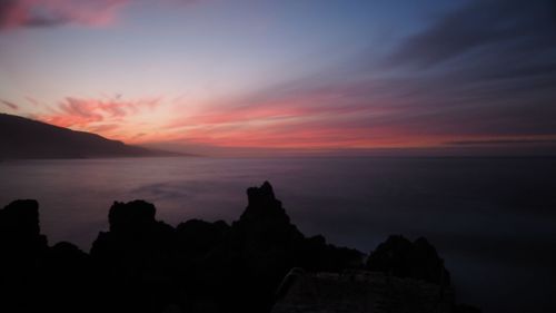 Scenic view of sea during sunset