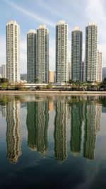 City skyline with waterfront