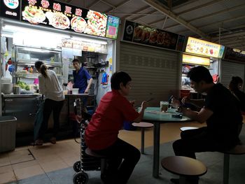 People sitting in restaurant