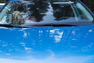 Reflection of car in water