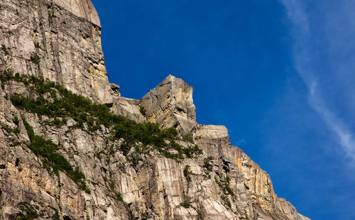 Low angle view of fort against blue sky