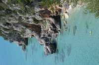 Rock formations in sea