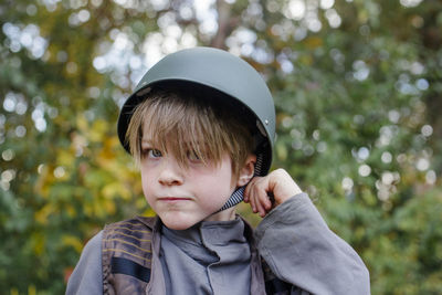 Portrait of boy looking at camera