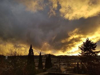 Panoramic view of landscape against sky during sunset