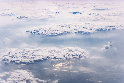 Aerial view of clouds over sea