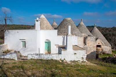 Low angle view of old building against sky