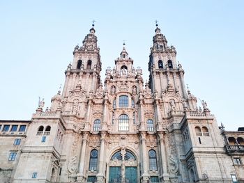 Low angle view of santiago de compostela cathedral