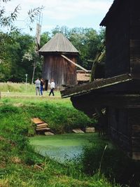 View of built structure in water