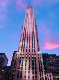 Low angle view of modern building against sky