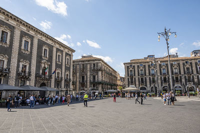 Duomo square in catania with historic buildings with beautiful facades