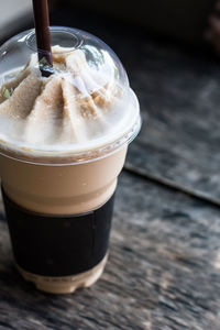 Close-up of coffee on table