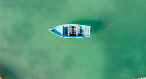 High angle view of swimming pool in lake