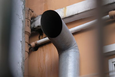 Close-up of pipes on wall