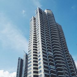 Low angle view of modern building against sky