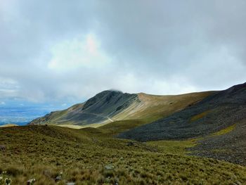 Scenic view of mountains against sky
