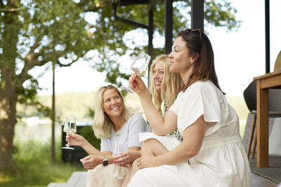 Female friends relaxing outdoor