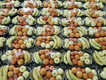 Full frame shot of fruits for sale in market