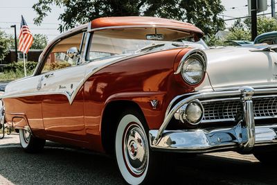 View of vintage car on street