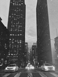 View of city street and buildings