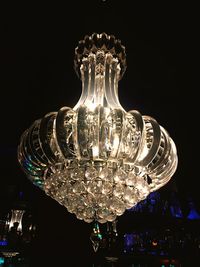 Low angle view of illuminated lamp