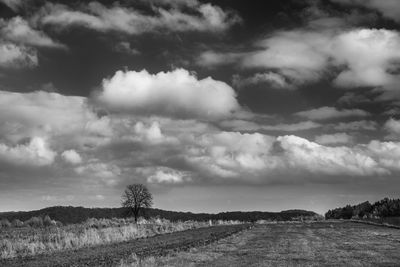 Scenic view of land against sky