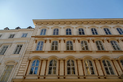 Low angle view of building against clear sky