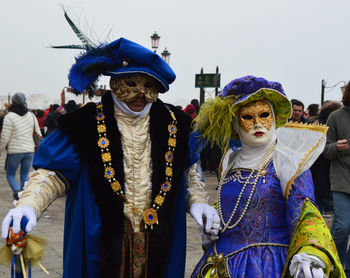 Panoramic view of people wearing mask