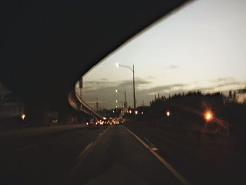 Road passing through tunnel