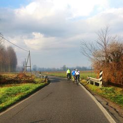 Road passing through field