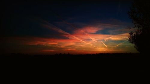 Silhouette of sky at night