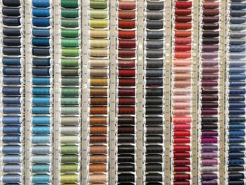 Full frame shot of multi colored pencils in store