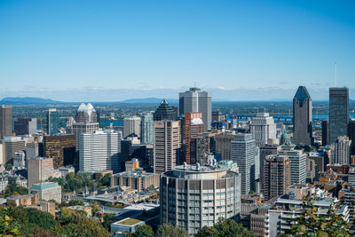 Aerial view of buildings in city