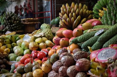 Close-up of fruits for sale at market stall