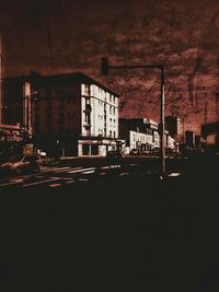 View of illuminated buildings at night