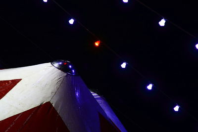 Low angle view of illuminated lights