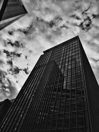 Low angle view of modern building against sky