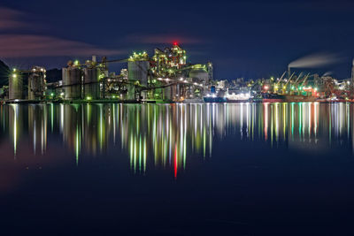 Illuminated city at night