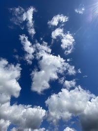 Low angle view of clouds in sky