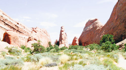 Rock formations on mountain