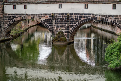 Arch bridge over river