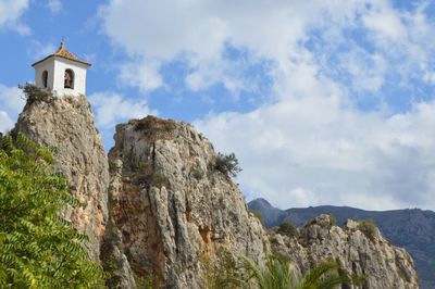 Low angle view of temple against sky