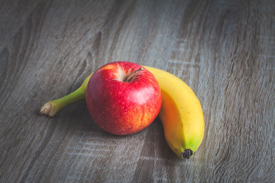 High angle view of apples on table