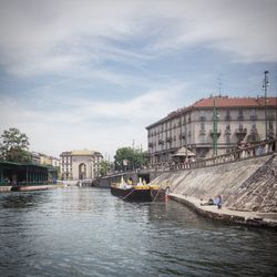 View of canal along buildings