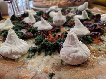 Close-up of served food in plate