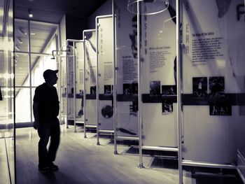 Silhouette man in museum