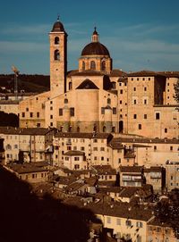 High angle view of buildings in urbino 