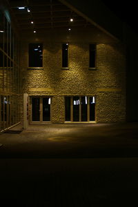 Illuminated building interior