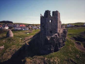 View of old ruin building against sky