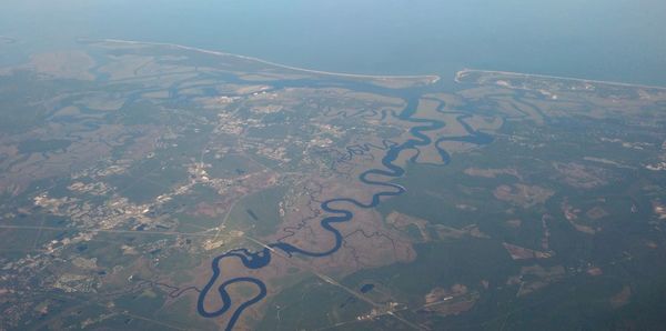 Aerial view of agricultural landscape